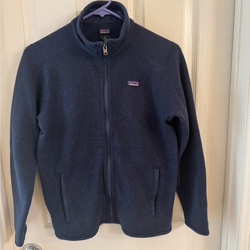 Patagonia Navy Full-Zip Fleece Jacket, boys 14
